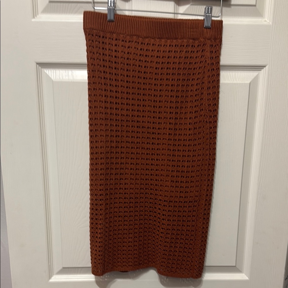 NWT Nine West Cinnabrown Knit Skirt - Picture 2 of 6